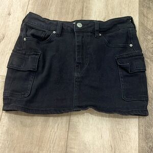 Black Demin Mini Skirt